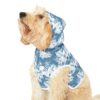 Dog Hoodie Sky Blue Hibiscus Pattern - Image 3